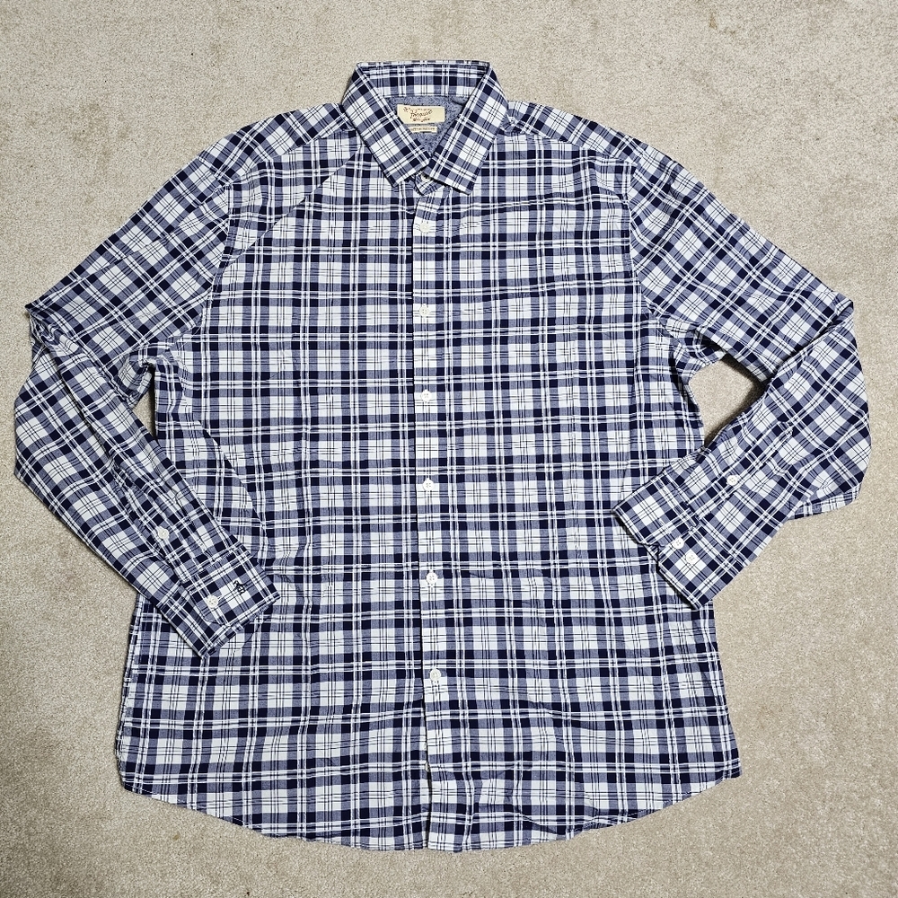 Original Penguin Plaid Slim Fit Button Down Shirt 17 34/35